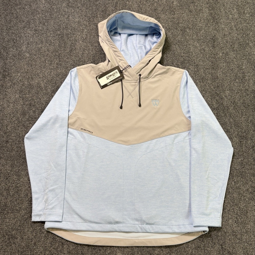 Zero Restriction Tyson Hybrid Hoodie Men's Medium Gray Blue Pullover Golf NEW